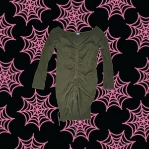 Olive Green Long Sleeve Dress